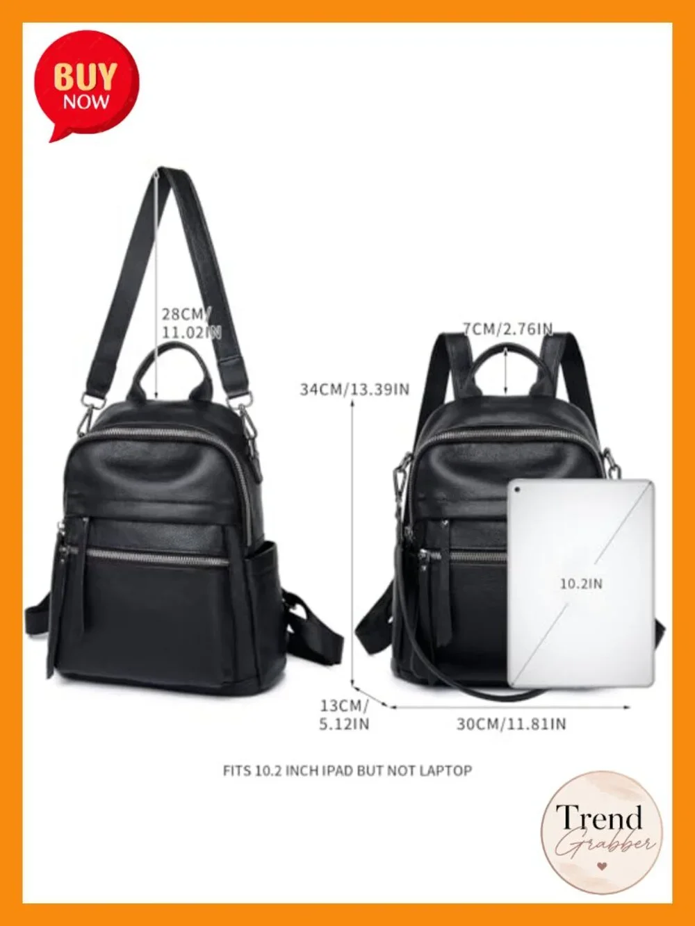 Genuine Leather Backpack Purse for Women Convertible Shoulder Daypack